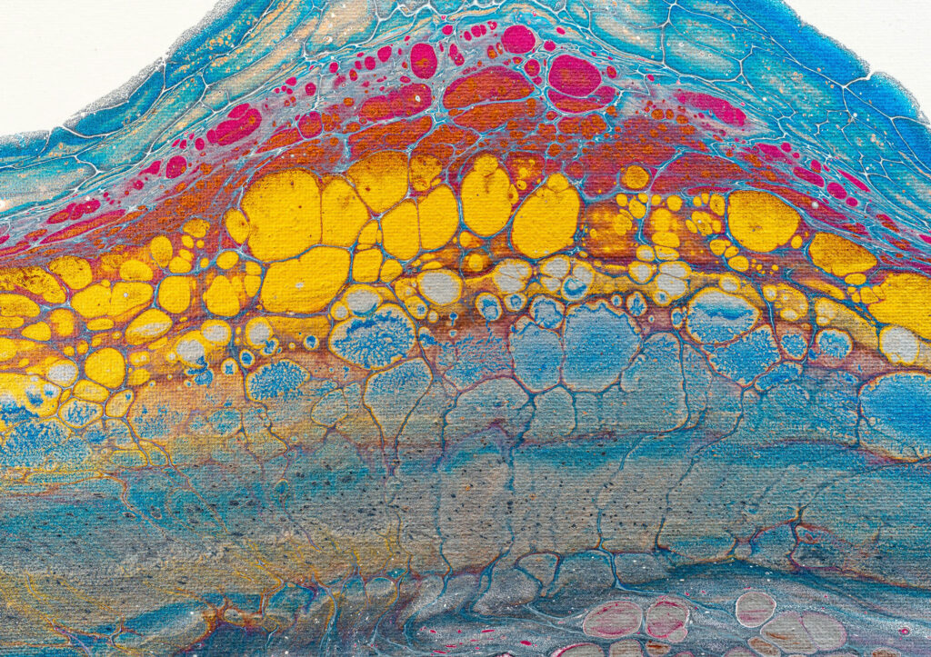 Blue, pink and yellow abstract pattern