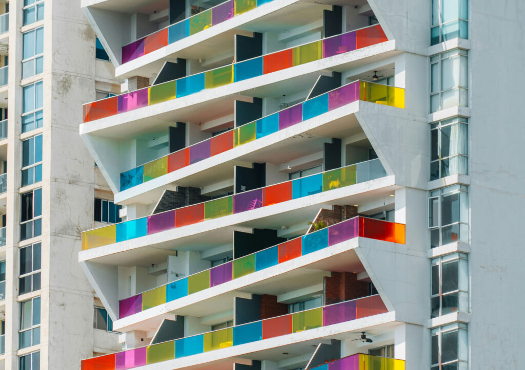 Multicoloured building