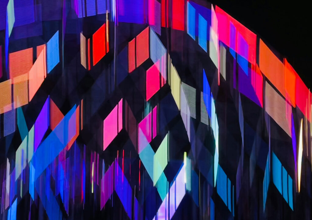 A colourful close up of a video game