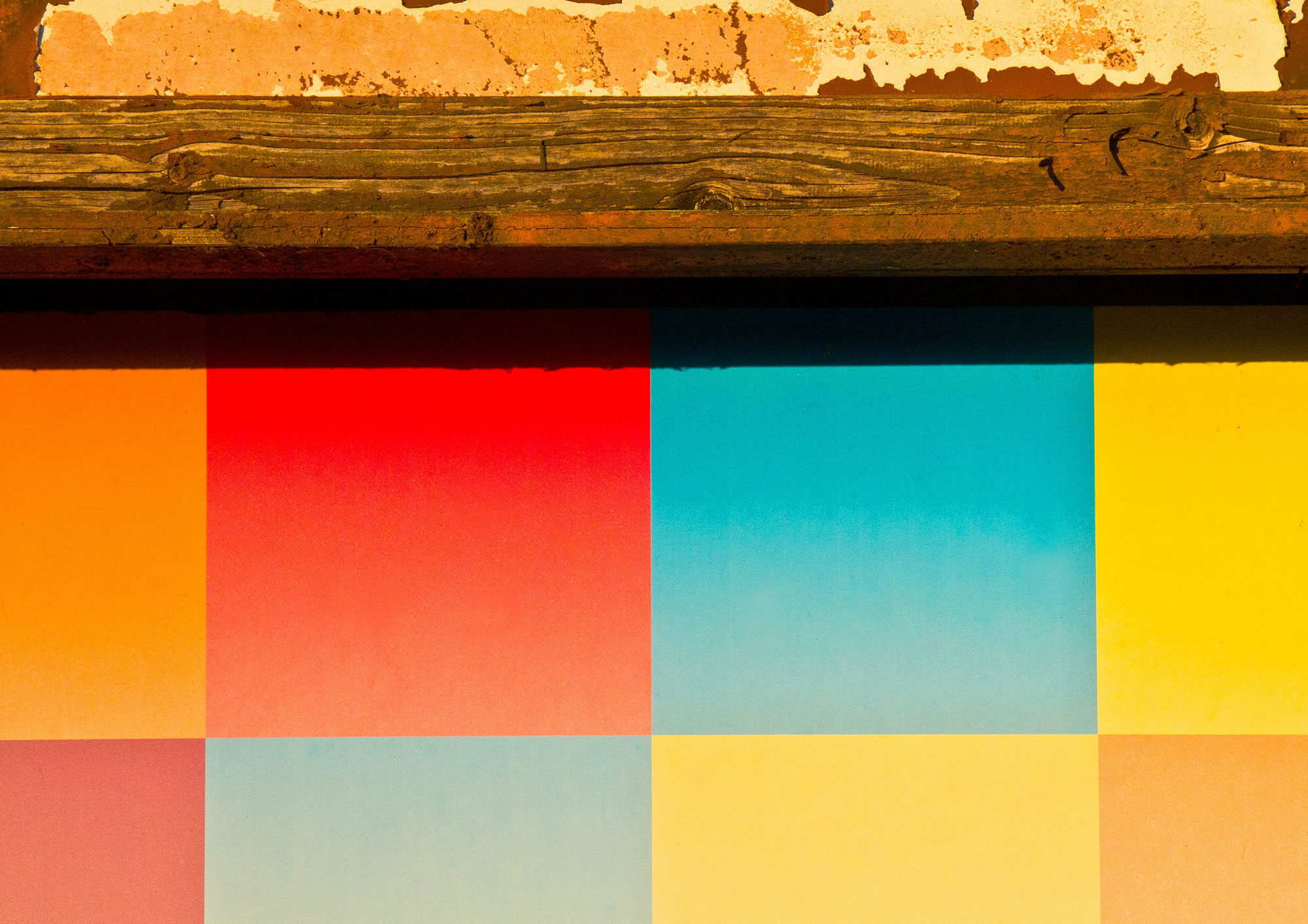 A close up of a colourful wall