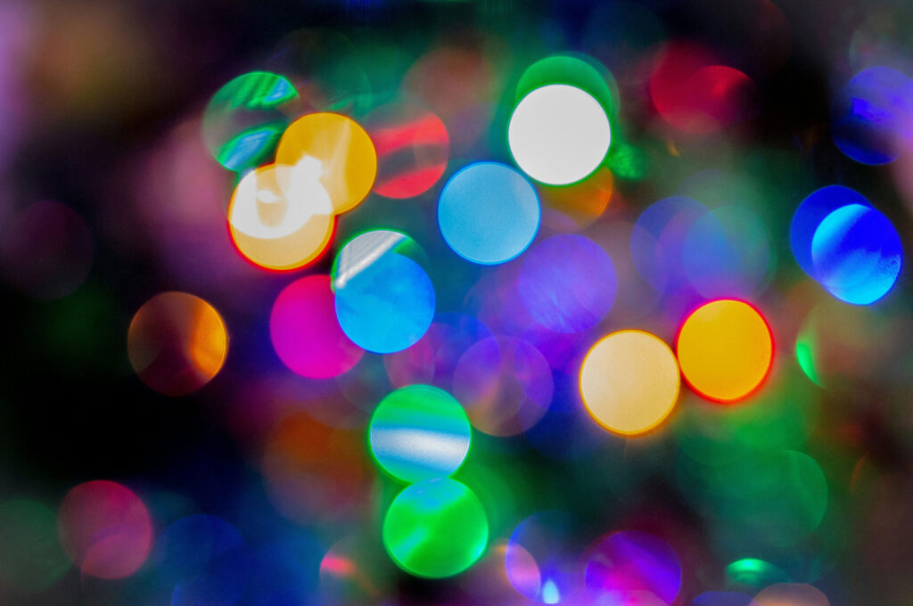 Blurry multicolour christmas tree